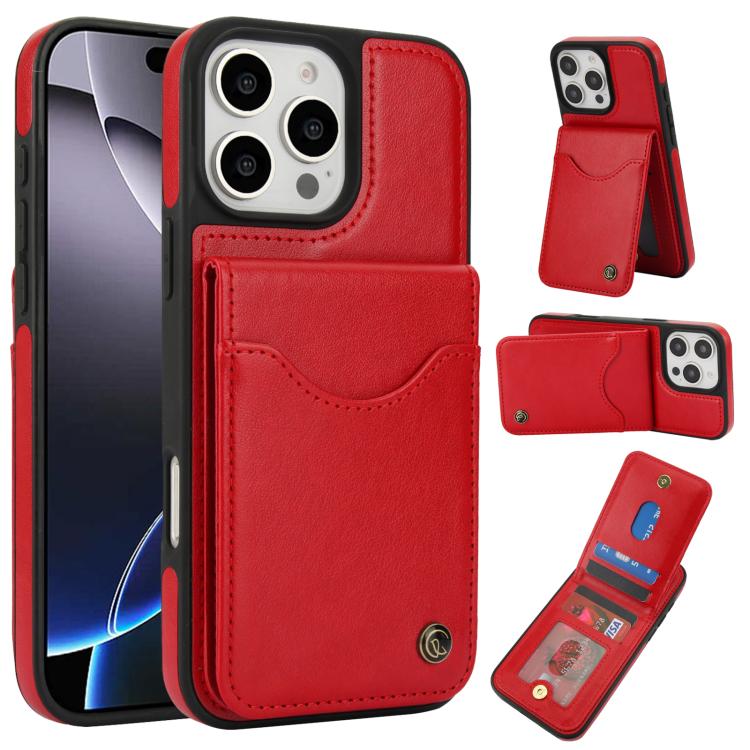 AwQuer Vertical Flip Card Bag Holder Leather Phone Case, For iPhone 16 Pro Max, For iPhone 16 Pro, For iPhone 16 Plus