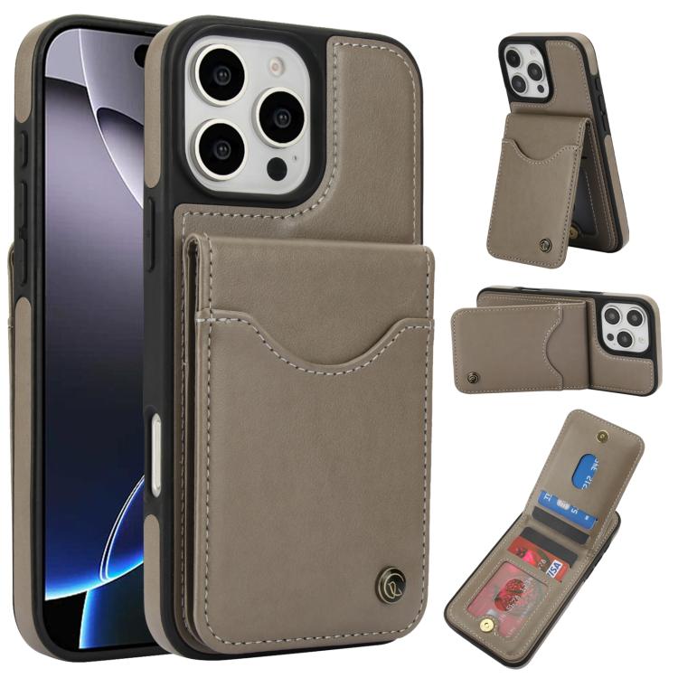 AwQuer Vertical Flip Card Bag Holder Leather Phone Case, For iPhone 16 Pro Max, For iPhone 16 Pro, For iPhone 16 Plus