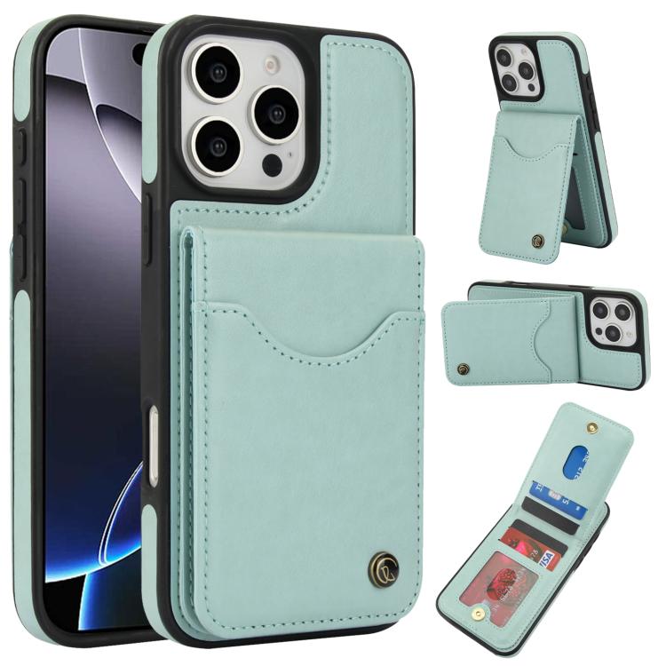 AwQuer Vertical Flip Card Bag Holder Leather Phone Case, For iPhone 16 Pro Max, For iPhone 16 Pro, For iPhone 16 Plus