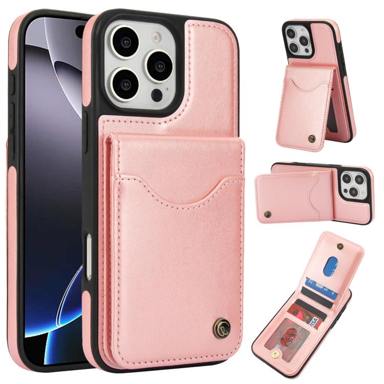 AwQuer Vertical Flip Card Bag Holder Leather Phone Case, For iPhone 16 Pro Max, For iPhone 16 Pro, For iPhone 16 Plus