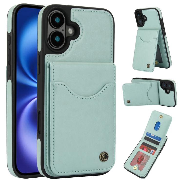 AwQuer Vertical Flip Card Bag Holder Leather Phone Case, For iPhone 16 Pro Max, For iPhone 16 Pro, For iPhone 16 Plus