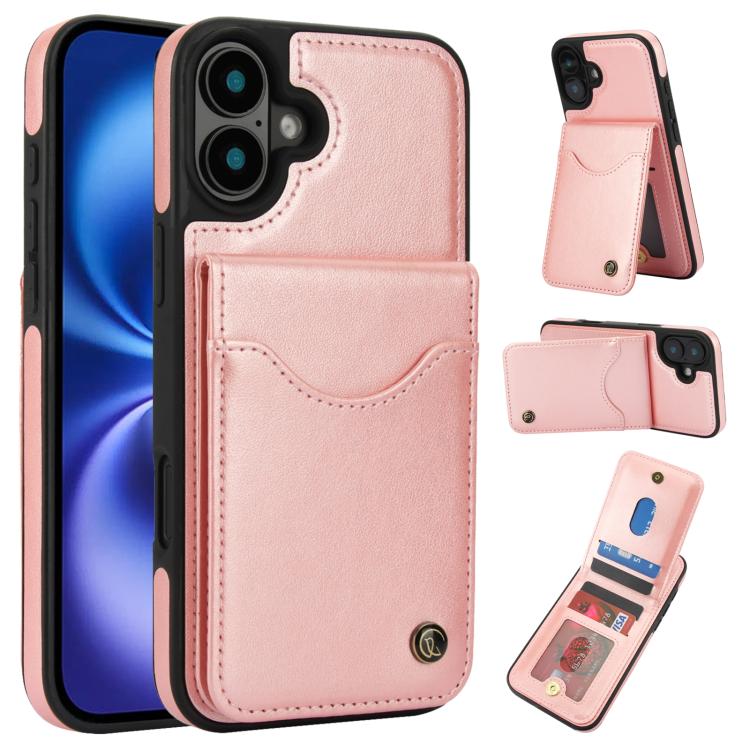 AwQuer Vertical Flip Card Bag Holder Leather Phone Case, For iPhone 16, For iPhone 15 Pro Max, For iPhone 15 Pro
