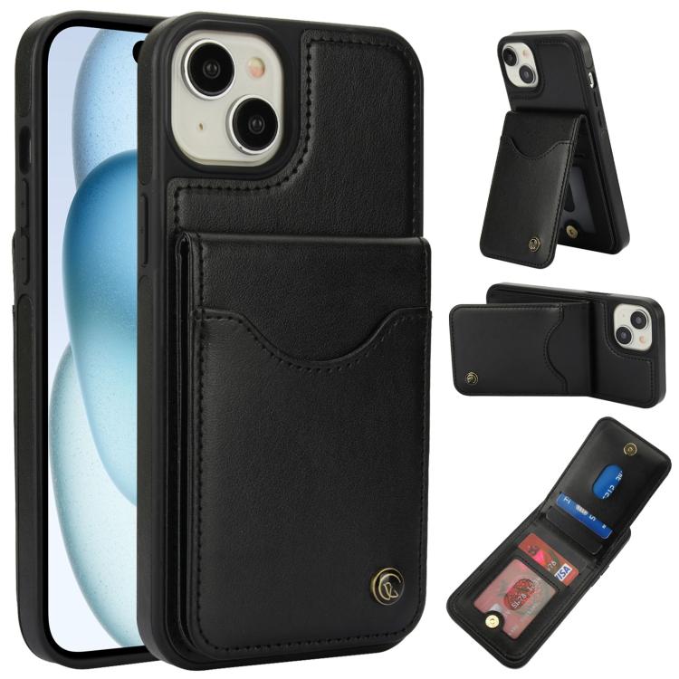 AwQuer Vertical Flip Card Bag Holder Leather Phone Case, For iPhone 15 Plus, For iPhone 15, For iPhone 14 Plus