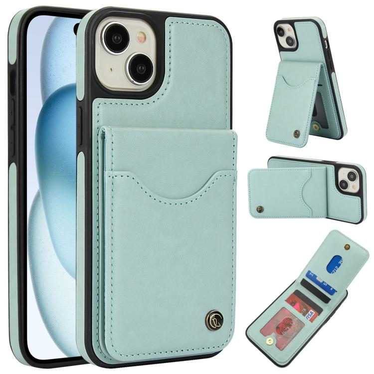 AwQuer Vertical Flip Card Bag Holder Leather Phone Case, For iPhone 15 Plus, For iPhone 15, For iPhone 14 Plus