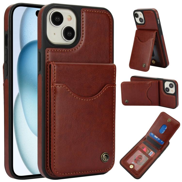 AwQuer Vertical Flip Card Bag Holder Leather Phone Case, For iPhone 15 Plus, For iPhone 15, For iPhone 14 Plus
