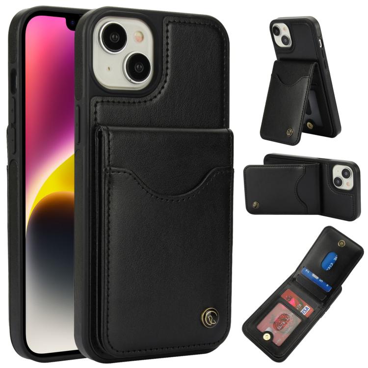 AwQuer Vertical Flip Card Bag Holder Leather Phone Case, For iPhone 15 Plus, For iPhone 15, For iPhone 14 Plus