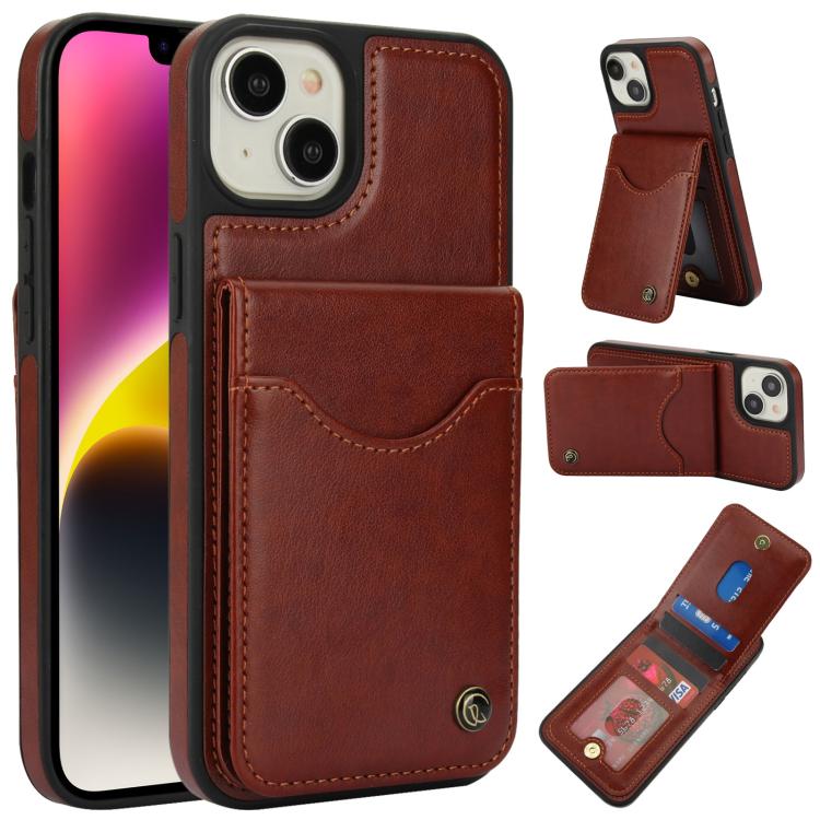 AwQuer Vertical Flip Card Bag Holder Leather Phone Case, For iPhone 14 / 13, For iPhone 14 Pro, For iPhone 14 Pro Max