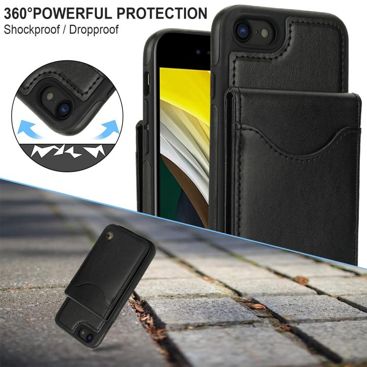 AwQuer Vertical Flip Card Bag Holder Leather Phone Case, For iPhone 7 / 8 / SE 2022, For iPhone 13 Pro Max, For iPhone 13 Pro