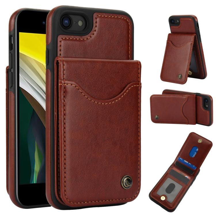 AwQuer Vertical Flip Card Bag Holder Leather Phone Case, For iPhone 7 / 8 / SE 2022, For iPhone 13 Pro Max, For iPhone 13 Pro