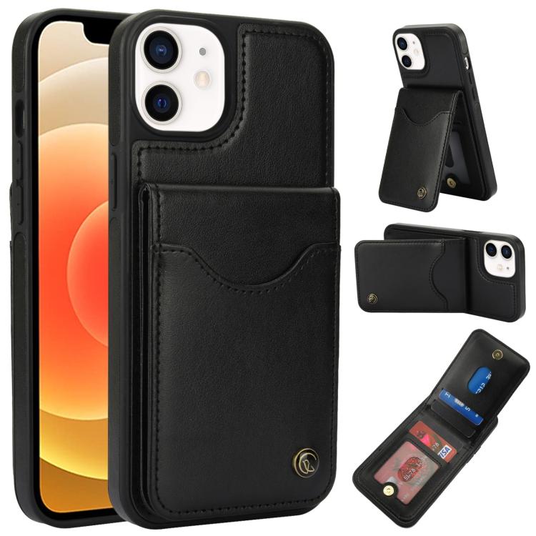 AwQuer Vertical Flip Card Bag Holder Leather Phone Case, For iPhone 12 / 12 Pro, For iPhone 12 Pro Max, For iPhone 11 Pro Max