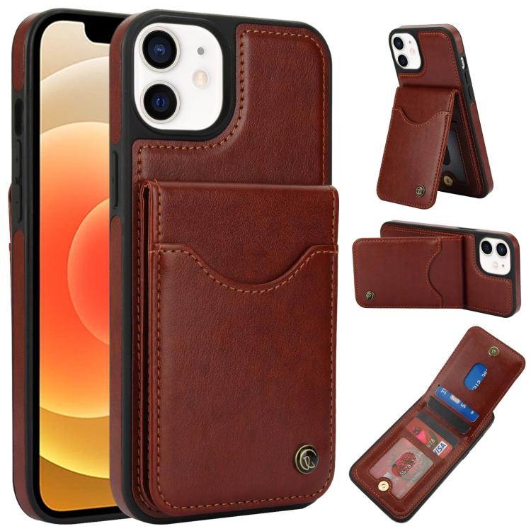 AwQuer Vertical Flip Card Bag Holder Leather Phone Case, For iPhone 12 / 12 Pro, For iPhone 12 Pro Max, For iPhone 11 Pro Max