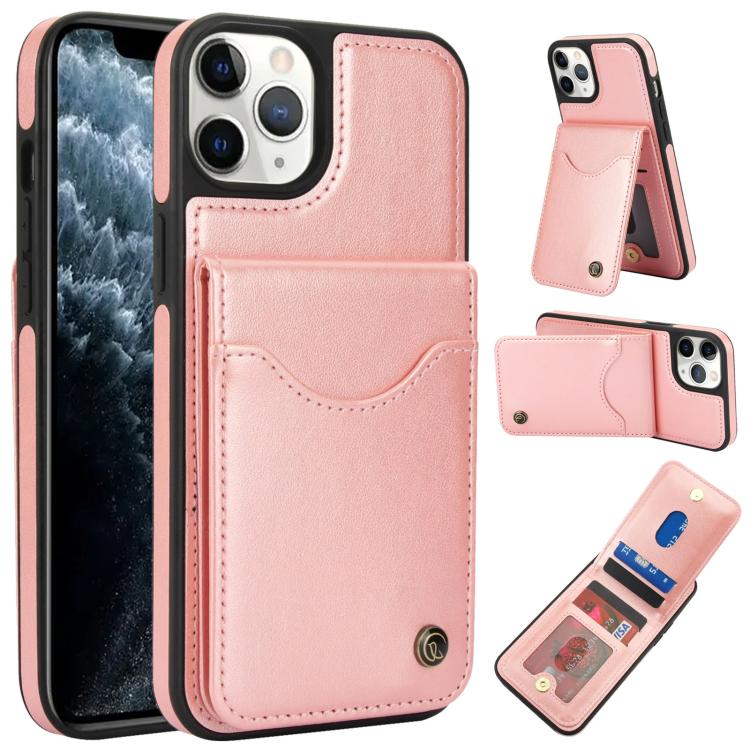 AwQuer Vertical Flip Card Bag Holder Leather Phone Case, For iPhone 12 / 12 Pro, For iPhone 12 Pro Max, For iPhone 11 Pro Max