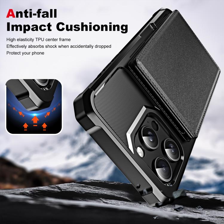 Horizontal Flip Card Bag Holder Leather Phone Case, For iPhone 14 Pro, For iPhone 14 Pro Max
