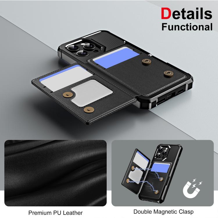 Horizontal Flip Card Bag Holder Leather Phone Case, For iPhone 14 Pro, For iPhone 14 Pro Max