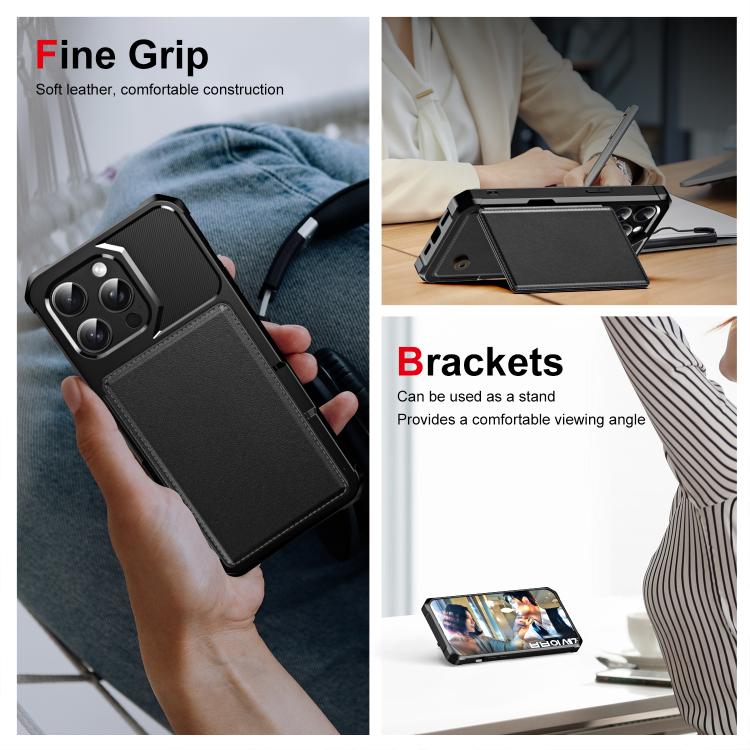 Horizontal Flip Card Bag Holder Leather Phone Case, For iPhone 14 Pro, For iPhone 14 Pro Max