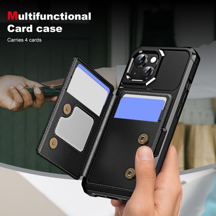 Horizontal Flip Card Bag Holder Leather Phone Case, For iPhone 15 Plus, For iPhone 15, For iPhone 14 Plus, For iPhone 14