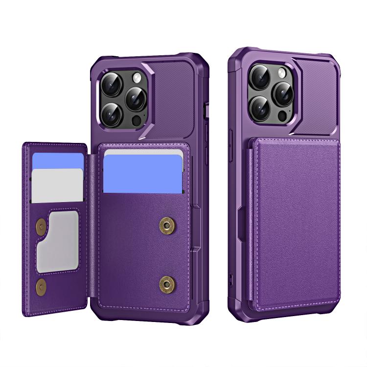 Horizontal Flip Card Bag Holder Leather Phone Case, For iPhone 16 Pro Max, For iPhone 16 Pro, For iPhone 15 Pro Max, For iPhone 15 Pro