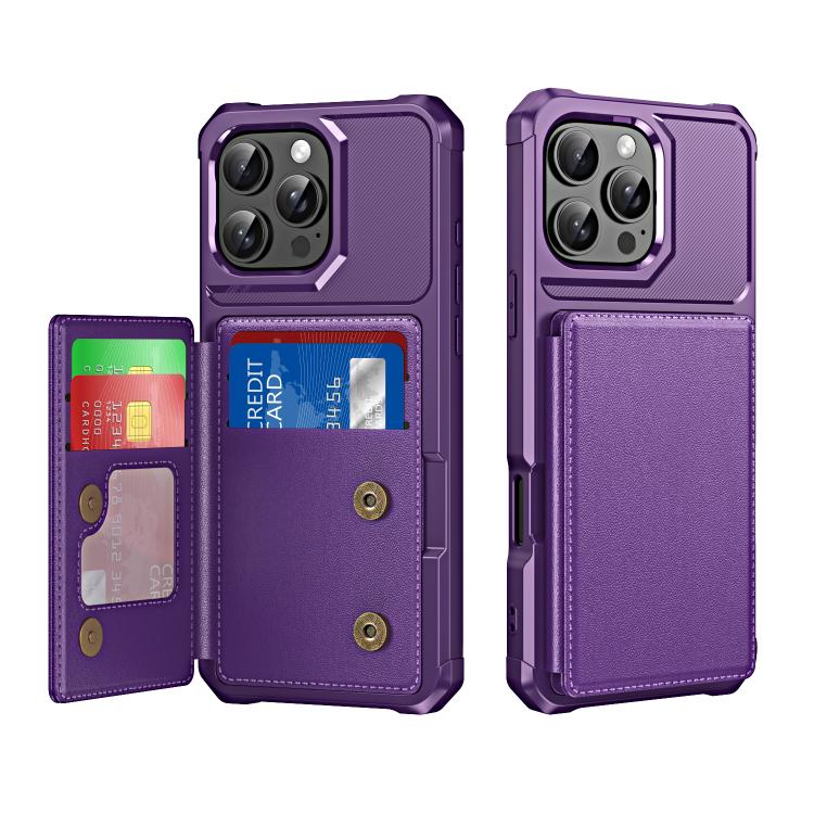 Horizontal Flip Card Bag Holder Leather Phone Case, For iPhone 16 Pro Max, For iPhone 16 Pro, For iPhone 15 Pro Max, For iPhone 15 Pro