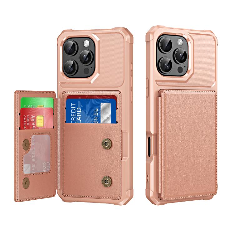 Horizontal Flip Card Bag Holder Leather Phone Case, For iPhone 16 Pro Max, For iPhone 16 Pro, For iPhone 15 Pro Max, For iPhone 15 Pro