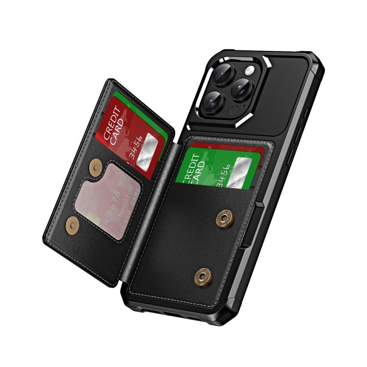Horizontal Flip Card Bag Holder Leather Phone Case, For iPhone 16 Pro Max, For iPhone 16 Pro, For iPhone 15 Pro Max, For iPhone 15 Pro