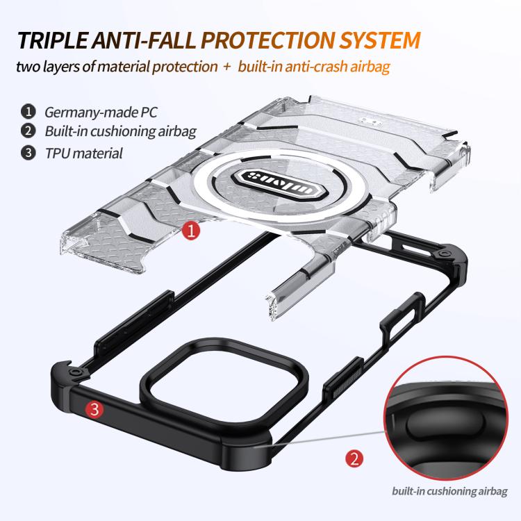 wlons Explorer Series PC Hybrid TPU MagSafe Magnetic Case, For iPhone 16 Pro Max, For iPhone 16 Pro, For iPhone 15 Pro Max, For iPhone 15 Pro, For iPhone 15