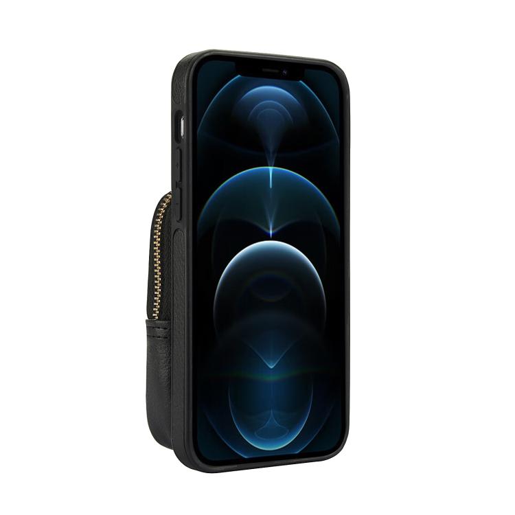 AwQuer Crossbody Zipper Wallet Bag Litchi Leather Phone Case, For iPhone 12 Pro Max, For iPhone 11 Pro Max, For iPhone 11