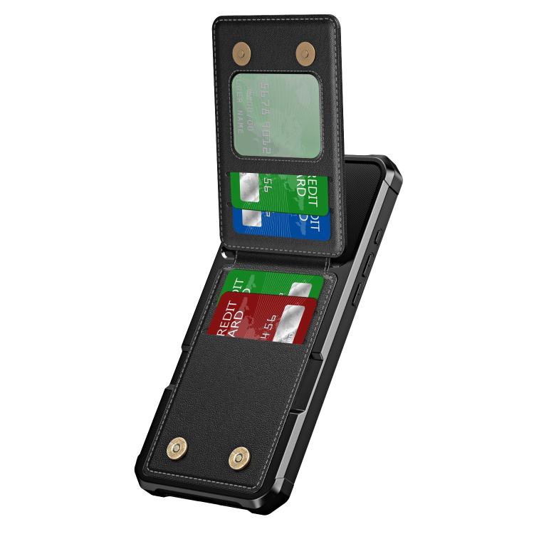 Vertical Flip Card Bag Holder Leather Phone Case, For iPhone 16 Pro Max, For iPhone 16 Pro, For iPhone 16 Plus, For iPhone 16