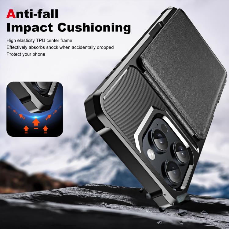 Vertical Flip Card Bag Holder Leather Phone Case, For iPhone 16 Pro Max, For iPhone 16 Pro, For iPhone 16 Plus, For iPhone 16