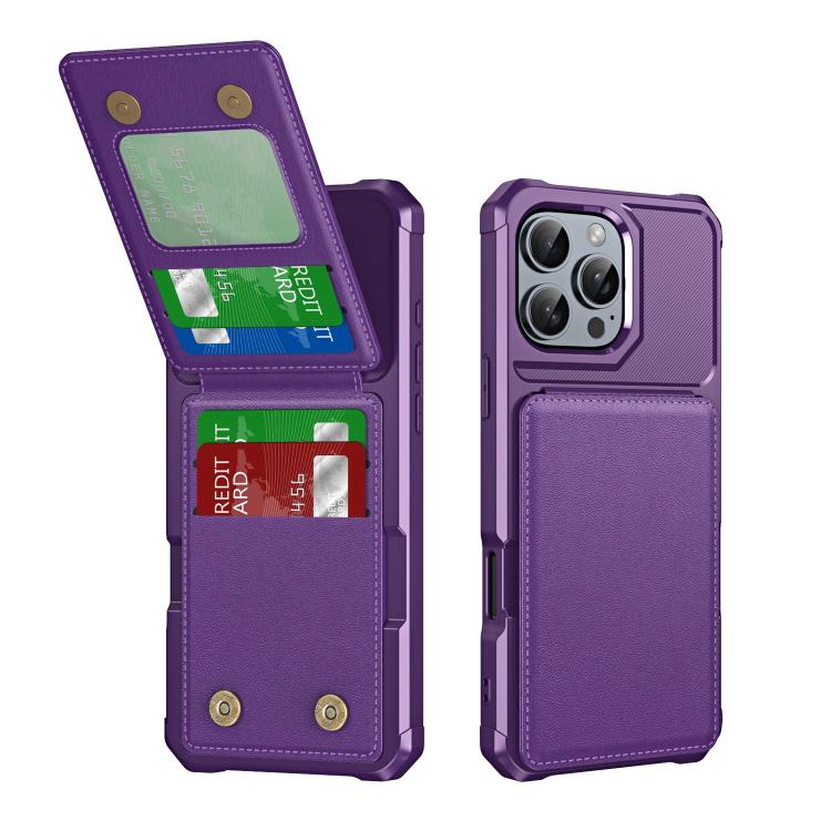 Vertical Flip Card Bag Holder Leather Phone Case, For iPhone 16 Pro Max, For iPhone 16 Pro, For iPhone 16 Plus, For iPhone 16