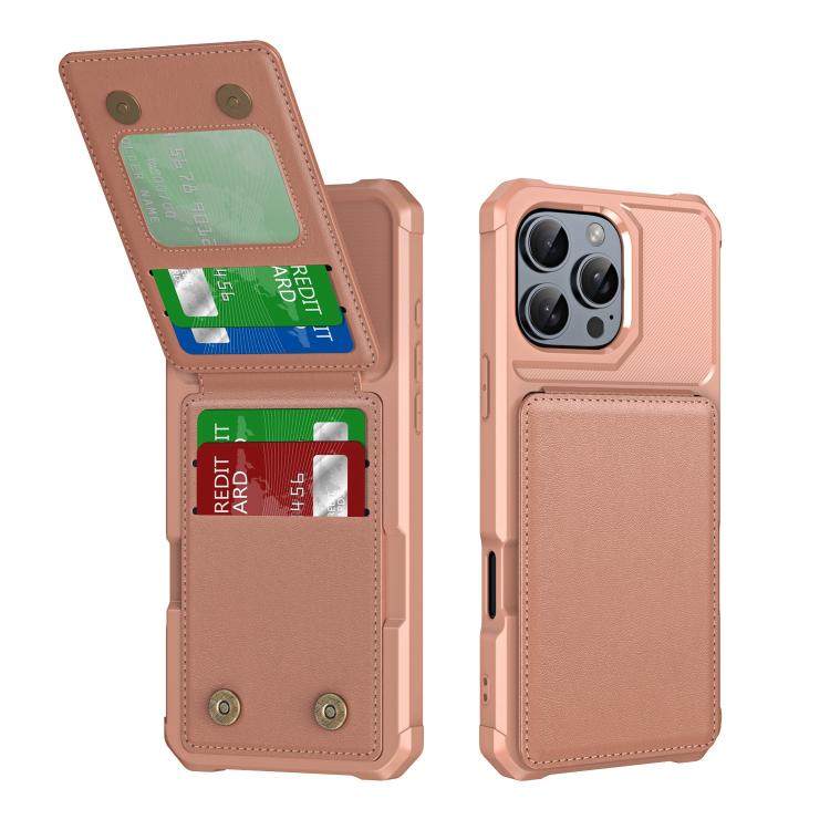 Vertical Flip Card Bag Holder Leather Phone Case, For iPhone 16 Pro Max, For iPhone 16 Pro, For iPhone 16 Plus, For iPhone 16