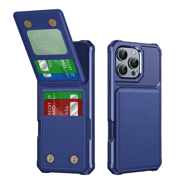 Vertical Flip Card Bag Holder Leather Phone Case, For iPhone 16 Pro Max, For iPhone 16 Pro, For iPhone 16 Plus, For iPhone 16