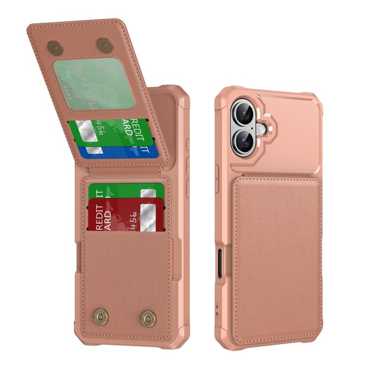 Vertical Flip Card Bag Holder Leather Phone Case, For iPhone 16 Pro Max, For iPhone 16 Pro, For iPhone 16 Plus, For iPhone 16