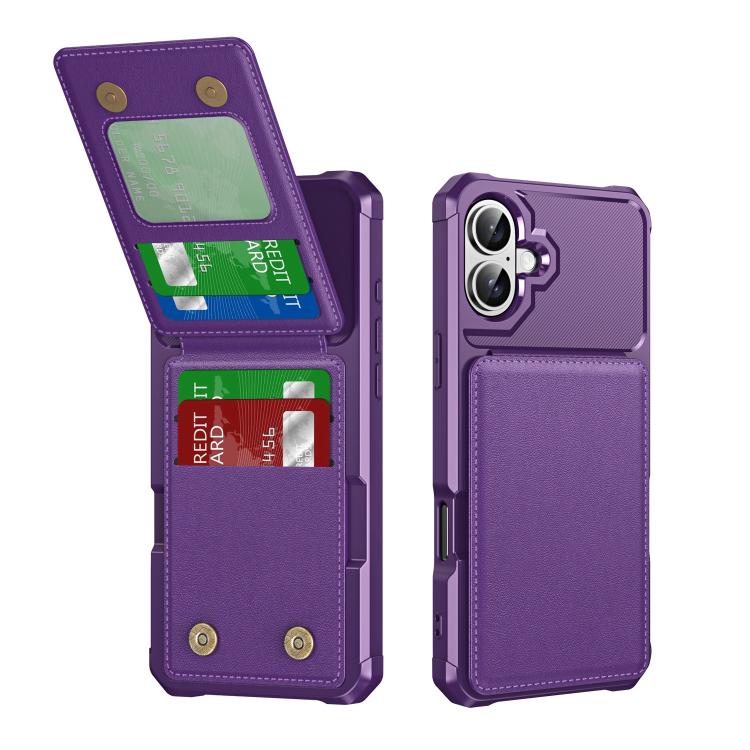 Vertical Flip Card Bag Holder Leather Phone Case, For iPhone 16 Pro Max, For iPhone 16 Pro, For iPhone 16 Plus, For iPhone 16