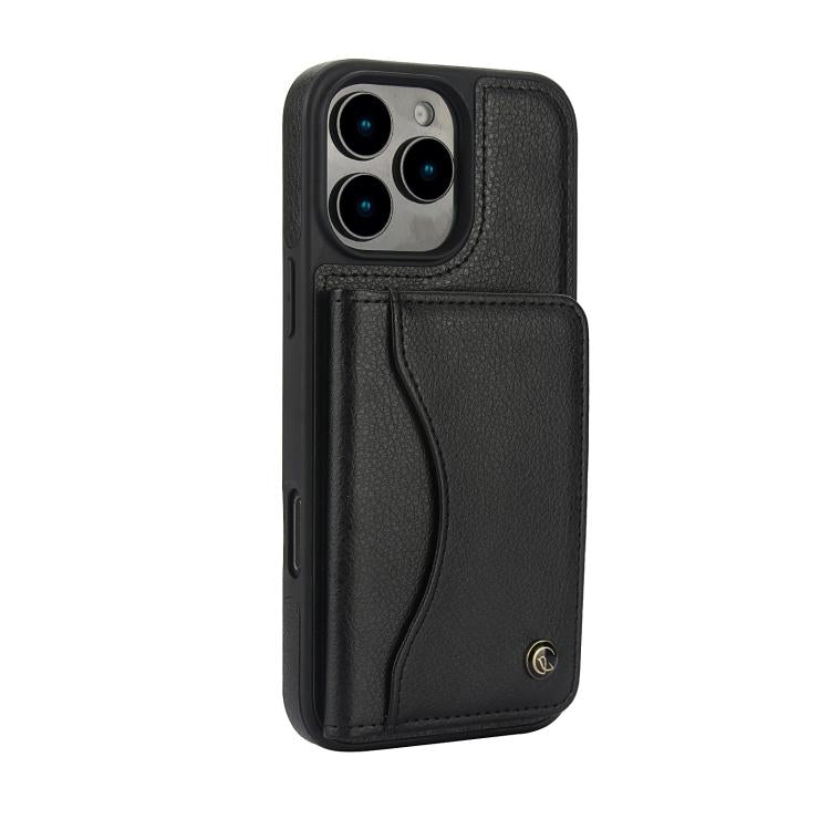 AwQuer Horizontal Flip Card Bag Holder Leather Phone Case, For iPhone 16 Pro Max, For iPhone 16 Pro, For iPhone 16 Plus, For iPhone 16