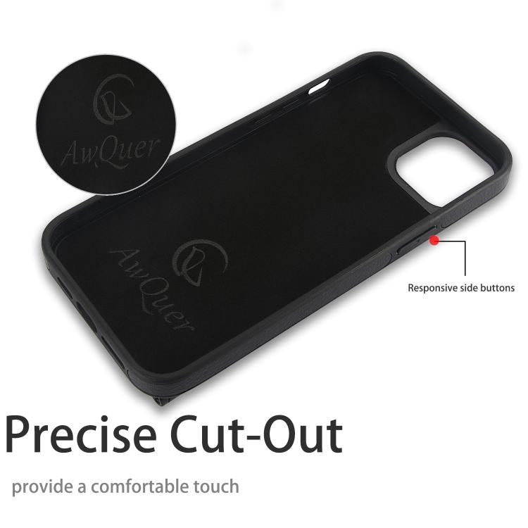 AwQuer Horizontal Flip Card Bag Holder Leather Phone Case, For iPhone 14 Plus, For iPhone 14 / 13, For iPhone 14 Pro, For iPhone 14 Pro Max