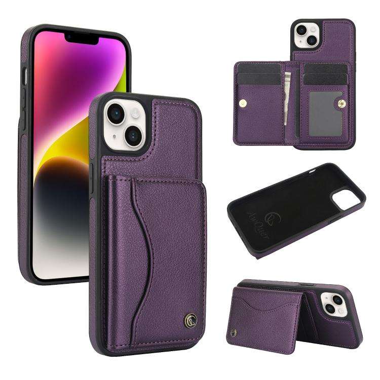 AwQuer Horizontal Flip Card Bag Holder Leather Phone Case, For iPhone 14 Plus, For iPhone 14 / 13, For iPhone 14 Pro, For iPhone 14 Pro Max