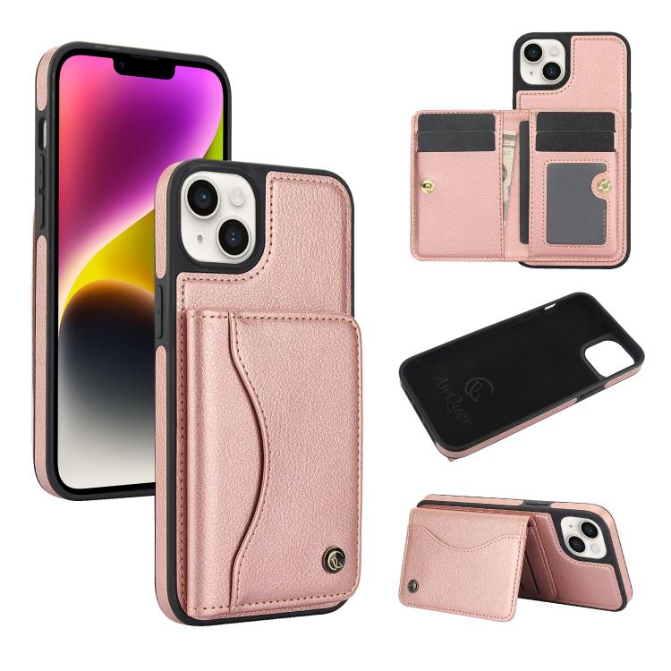 AwQuer Horizontal Flip Card Bag Holder Leather Phone Case, For iPhone 14 Plus, For iPhone 14 / 13, For iPhone 14 Pro, For iPhone 14 Pro Max