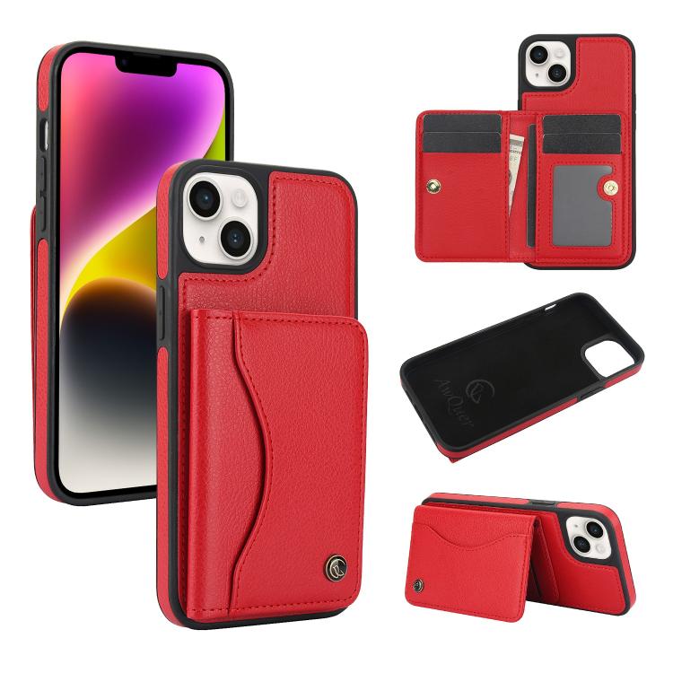 AwQuer Horizontal Flip Card Bag Holder Leather Phone Case, For iPhone 14 Plus, For iPhone 14 / 13, For iPhone 14 Pro, For iPhone 14 Pro Max