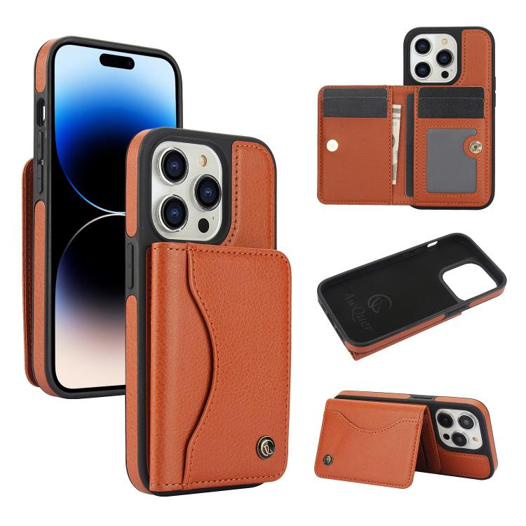 AwQuer Horizontal Flip Card Bag Holder Leather Phone Case, For iPhone 14 Plus, For iPhone 14 / 13, For iPhone 14 Pro, For iPhone 14 Pro Max
