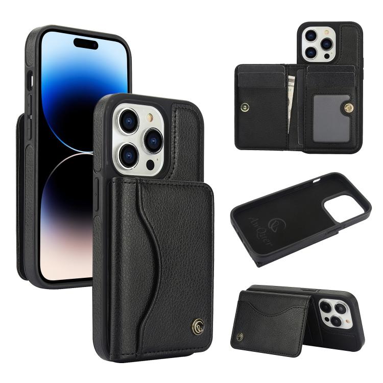 AwQuer Horizontal Flip Card Bag Holder Leather Phone Case, For iPhone 14 Plus, For iPhone 14 / 13, For iPhone 14 Pro, For iPhone 14 Pro Max
