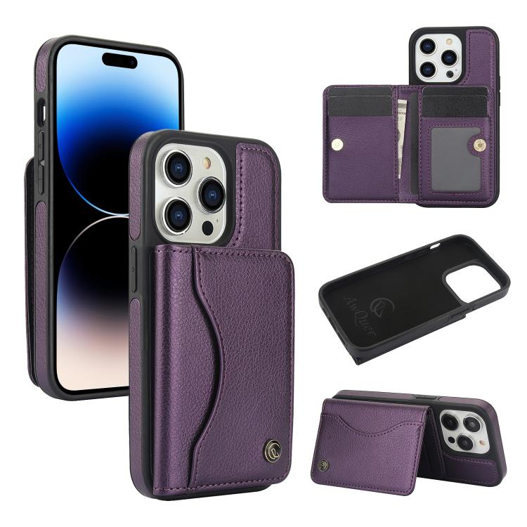 AwQuer Horizontal Flip Card Bag Holder Leather Phone Case, For iPhone 14 Plus, For iPhone 14 / 13, For iPhone 14 Pro, For iPhone 14 Pro Max