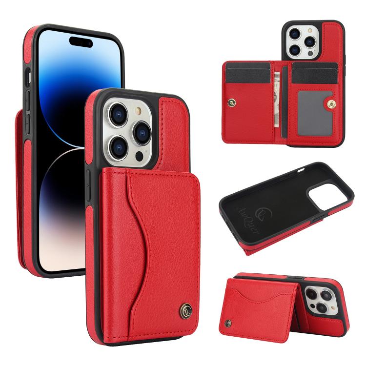AwQuer Horizontal Flip Card Bag Holder Leather Phone Case, For iPhone 14 Plus, For iPhone 14 / 13, For iPhone 14 Pro, For iPhone 14 Pro Max