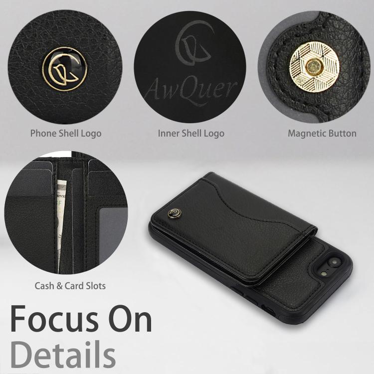 AwQuer Horizontal Flip Card Bag Holder Leather Phone Case, For iPhone 7 / 8 / SE 2022, For iPhone 13 Pro Max, For iPhone 13 Pro, For iPhone 12 / 12 Pro