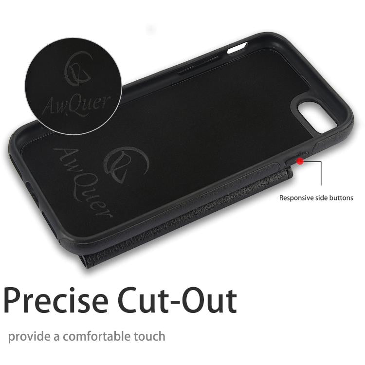 AwQuer Horizontal Flip Card Bag Holder Leather Phone Case, For iPhone 7 / 8 / SE 2022, For iPhone 13 Pro Max, For iPhone 13 Pro, For iPhone 12 / 12 Pro