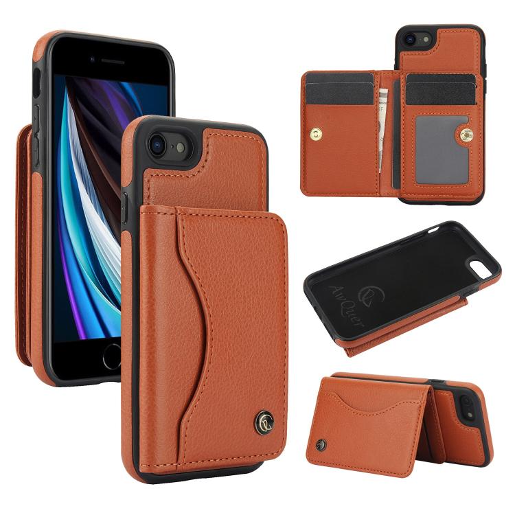 AwQuer Horizontal Flip Card Bag Holder Leather Phone Case, For iPhone 7 / 8 / SE 2022, For iPhone 13 Pro Max, For iPhone 13 Pro, For iPhone 12 / 12 Pro