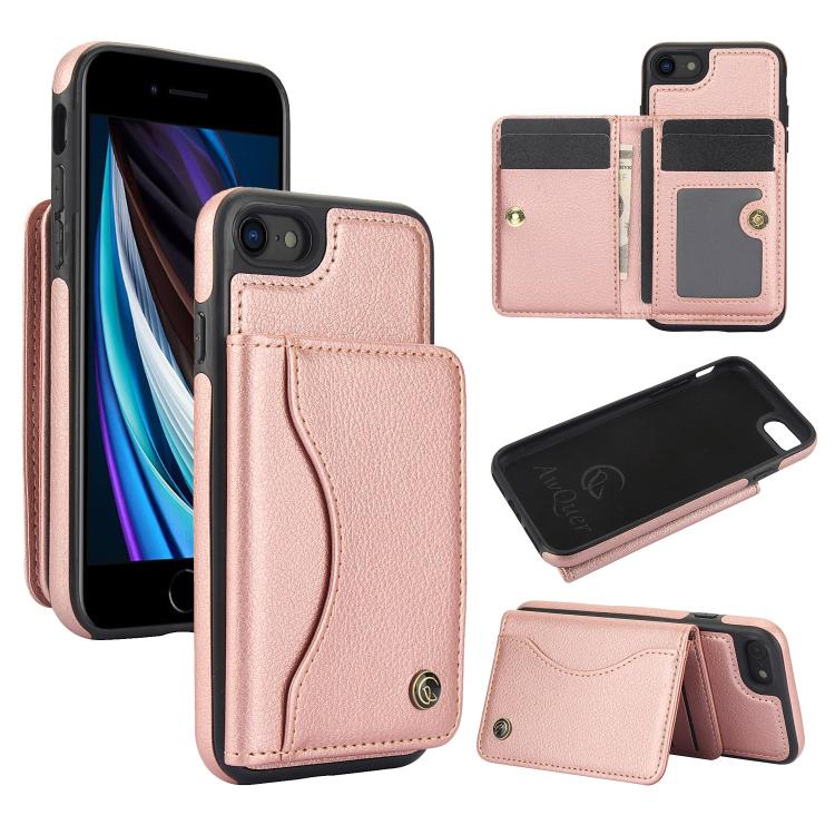 AwQuer Horizontal Flip Card Bag Holder Leather Phone Case, For iPhone 7 / 8 / SE 2022, For iPhone 13 Pro Max, For iPhone 13 Pro, For iPhone 12 / 12 Pro