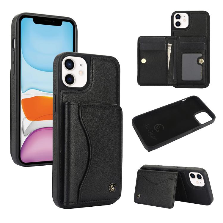 AwQuer Horizontal Flip Card Bag Holder Leather Phone Case, For iPhone 12 Pro Max, For iPhone 11 Pro Max, For iPhone 11, For iPhone 11 Pro