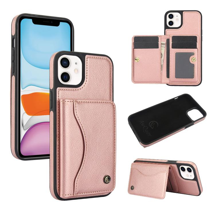 AwQuer Horizontal Flip Card Bag Holder Leather Phone Case, For iPhone 12 Pro Max, For iPhone 11 Pro Max, For iPhone 11, For iPhone 11 Pro