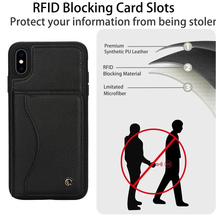 AwQuer Horizontal Flip Card Bag Holder Leather Phone Case, For iPhone X / XS, For iPhone XR, For iPhone XS Max, For iPhone 7 Plus / 8 Plus