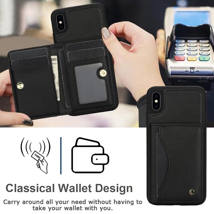 AwQuer Horizontal Flip Card Bag Holder Leather Phone Case, For iPhone X / XS, For iPhone XR, For iPhone XS Max, For iPhone 7 Plus / 8 Plus